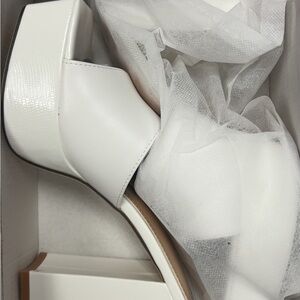 SHEIN White Platform Block Heel Sandals